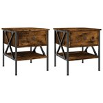 vidaXL Tables de chevet 2 Pièces chêne fumé 40x42x45 cm bois d’ingénierie
