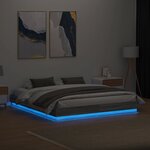 vidaXL Cadre de lit avec LED sans matelas sonoma gris 200x200 cm