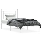 vidaXL Cadre de lit métal sans matelas avec tête de lit blanc 90x200cm