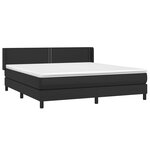 vidaXL Sommier à lattes de lit avec matelas Noir 180x200 cm Similicuir