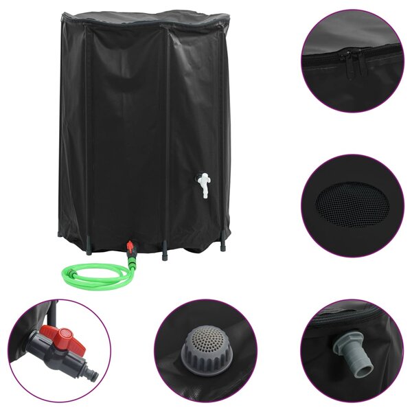 vidaXL Réservoir d'eau avec robinet pliable 1350 L PVC