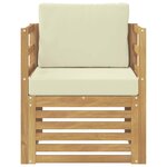 vidaXL Canapé d’extérieur Polyester Blanc et crème