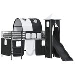 vidaXL Cadre de lit superposé pour enfants Uni Noir 90 x 200 cm métal