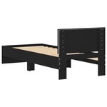 vidaXL Cadre de lit avec tête de lit et lumières LED noir 90x200 cm