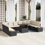 vidaXL Ensemble de salle à manger pour jardin 11 Pièces Blanc Noir