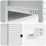 vidaXL Cabinet de chevet mural avec tiroir Blanc 34 5 x 33 x 20 cm