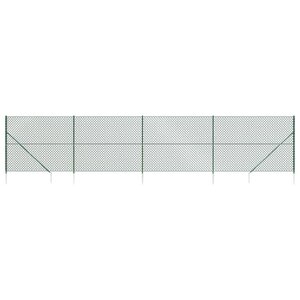 vidaXL Clôture à mailles losangées avec piquet d'ancrage vert 2 2x10 m