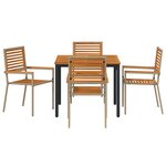 vidaXL Ensemble de salle à manger de jardin 5 pièces en poly rotin beige et acacia