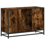 vidaXL Armoire de lavabo de salle de bain chêne fumé 90x33x60 cm