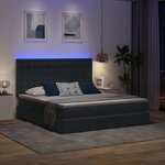 vidaXL Lit de rangement LED avec matelas Gris foncé 180 x 200 cm
