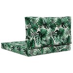 vidaXL Coussin de canapé d'extérieur 2 Pièces Motif feuille Polyester