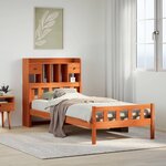 vidaXL Lit bibliothèque sans matelas cire marron 90x190 cm pin massif