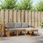vidaXL Ensemble de canapés d'extérieur 4 pc Gris Naturel et Clair