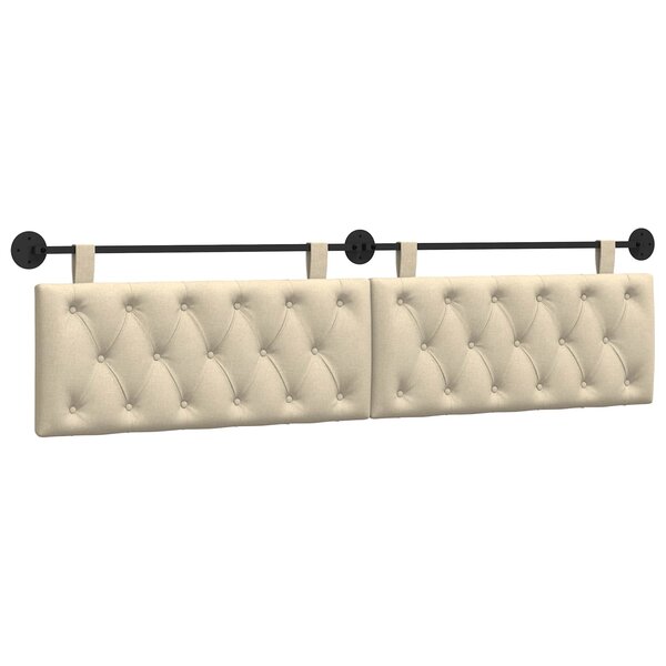 vidaXL Tête de lit suspendue Crème Tissu