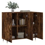 vidaXL Buffet chêne fumé 90x34x80 cm bois d'ingénierie