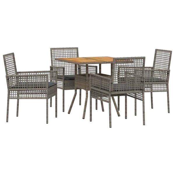 vidaXL Ensemble de salle à manger pour jardin 5 Pièces Gris Poly rotin