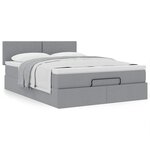 VidaXL Cadre de lit ottoman et matelas gris clair 140x200 cm tissu