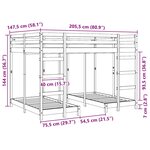 vidaXL Cadre de lit superposé triple Blanc 140 x 200 cm Pin massif