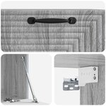 vidaXL Meuble TV mural Sonoma gris 59 5 x 41 x 30 cm Bois d'ingénierie