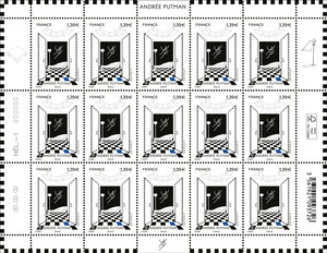 Feuille de 15 timbres - Andrée Putman (1925-2013) - Lettre Verte