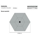 Madison Parasol de jardin Tenerife 300 cm rond aqua