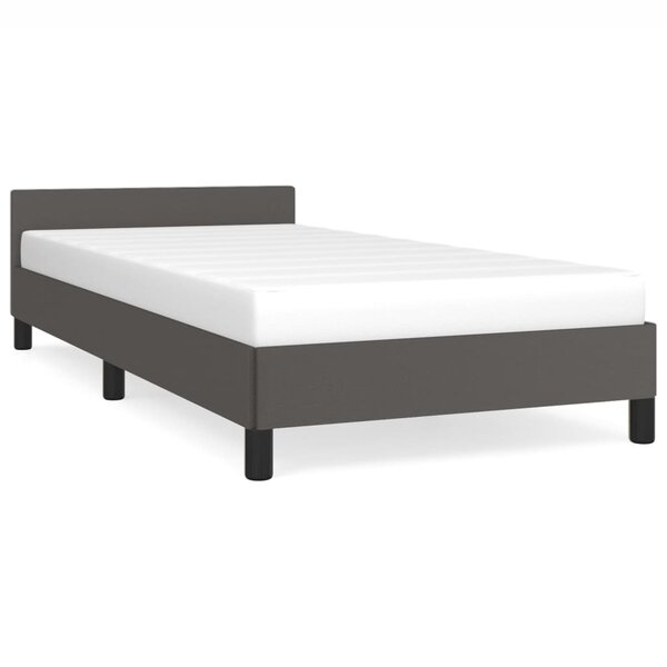 vidaXL Cadre de lit avec tête de lit Gris 90x190 cm Similicuir