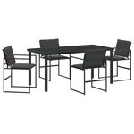 vidaXL Ensemble de salle à manger pour jardin 5 Pièces Noir