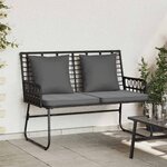 vidaXL Banc de jardin Noir et anthracite Rattan synthétique acier