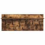 vidaXL Porte-manteau mural avec étagère Chêne fumé 100 x 40 x 12 cm