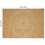 vidaXL Tapis de surface Rectangulaire Marron 160 x 230 cm Jute