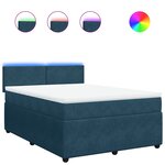 vidaXL Sommier à lattes de lit et matelas bleu 140x200 cm velours