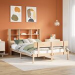vidaXL Lit bibliothèque sans matelas 160x200 cm bois massif de pin