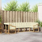 vidaXL Ensemble de canapés d'extérieur 7 Pièces Blanc et crème