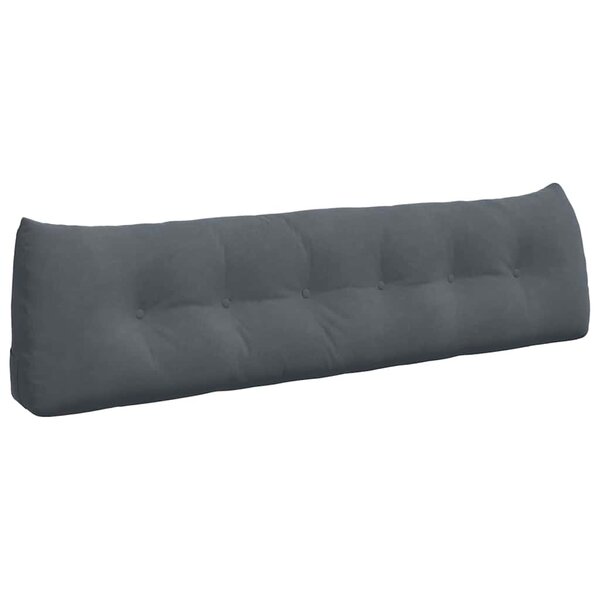 vidaXL Coussin de Dos Gris foncé 180 x 24 x 50 cm Velours