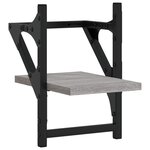 vidaXL Étagères murales avec barres 2 Pièces sonoma gris 20x25x30 cm