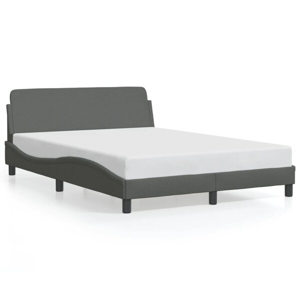 vidaXL Cadre de lit Dover gris foncé 120x200 cm tissu