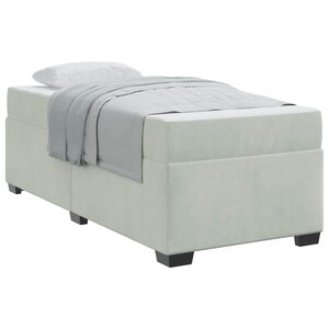 vidaXL Cadre de lit avec matelas Gris clair 100 x 200 cm tissu