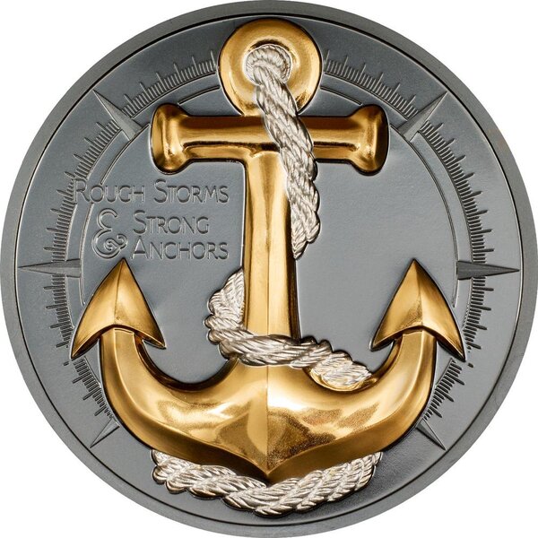 Monnaie ANCHOR ROUGH STORMS Journey 2 Oz Argent 10$ Cook Islands 2025 (PRÉCOMMANDE)
