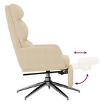 vidaXL Chaise de relaxation avec repose-pied Crème Tissu