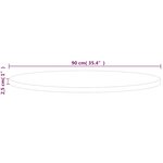 vidaXL Dessus de table rond Ø90x2 5 cm Bois de chêne massif non traité