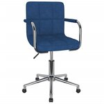 Vidaxl chaise pivotante de bureau bleu tissu