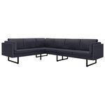 vidaXL Canapé d'angle Gris foncé Tissu