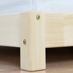 Lit double TATAMI 160 x 200 naturel et blanc