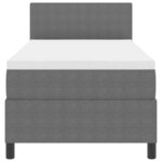 vidaXL Lit avec sommier à ressort avec matelas & lumière LED Gris 90x200 cm Tissu velours côtelé