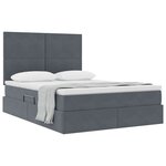 vidaXL Lit avec rangement et matelas Gris foncé 140 x 190 cm Velours