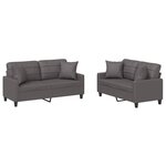 vidaXL Ensemble de canapés 2 Pièces avec coussins gris similicuir