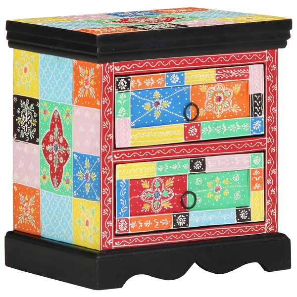Armoire de chevet vidaXL 2 Pièces Multicolore 40x35x45 cm en bois reconstitué