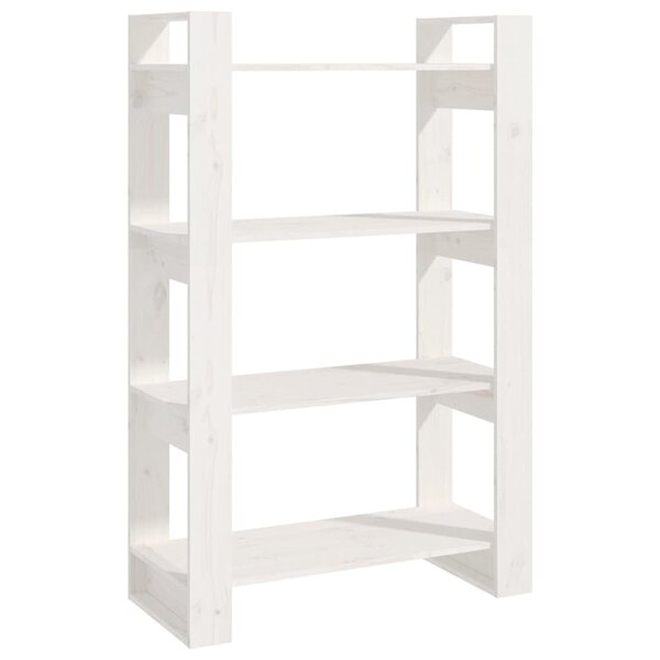 vidaXL Bibliothèque/Séparateur de pièce Blanc 80x35x125 cm Pin massif