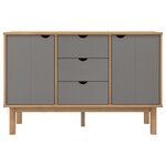 vidaXL Buffet OTTA Marron et gris 113 5x43x73 cm Bois massif pin