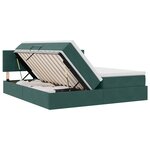 vidaXL Lit de rangement LED avec matelas Vert foncé 200 x 200 cm